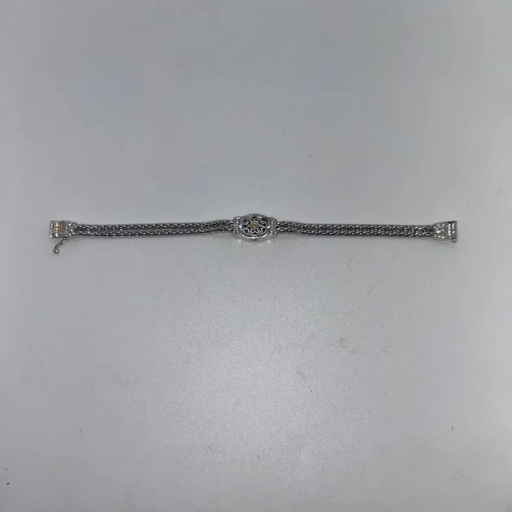 John Medeiros 2-Strand Bracelet Rhodium-Plated Bracelet Champagne Crystal - Picture 14 of 15
